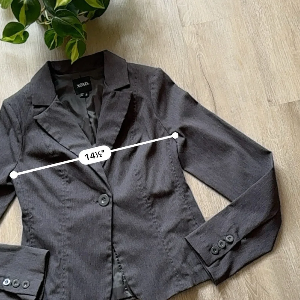 Vintage y2k XOXO Charcoal Gray Fitted Blazer